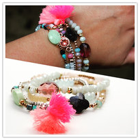 Facet armbandjes op elastiek