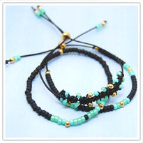 Miyuki armbandjes zwart mint