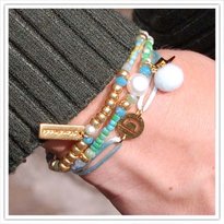 Armbandjes stripes green blue