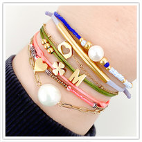 rvs armbandjes met Initial beads