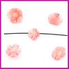 Koraal kraal bloemetje vintage rose