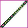 Lint met tekst &quot;best friends&quot; green-gold-pink