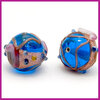 DQ glaskraal lampwork weddingcake rond transparant blauw&nbsp;