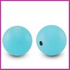 Siliconen kraal rond 15mm zee blauw
