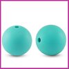 Siliconen kraal rond 15mm turquoise