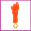 Resin hanger hart &quot;Mano Fico&quot; neon oranje-goud