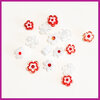 Glasmix millefiori kraaltjes bloem rood wit