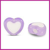 Acryl kralen hartje white - purple