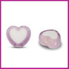 Acryl kralen hartje white - lilac