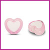 Acryl kralen hartje white - light pink