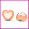Acryl kralen hartje white - orange
