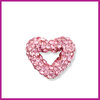 Acryl kraal met strass hart light pink