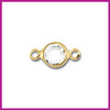 RVS stainless steel tussenstuk rond goud - crystal