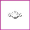 RVS stainless steel tussenstuk rond zilver - crystal
