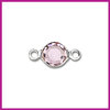 RVS stainless steel tussenstuk rond zilver - lila