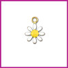 RVS stainless steel bedel bloemetje goud - geel - wit