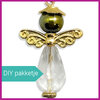 DIY pakketje geluksengel M Goud crystal