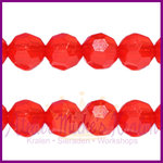 Acryl facet kraal rond 6mm rood opaal
