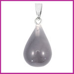 Edelsteen hanger druppel Grey agate
