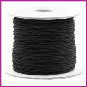 Gekleurd elastisch draad &Oslash;0,8mm per meter Zwart
