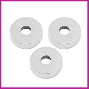 DQ metaal kraal disc 6x2mm Antiek zilver