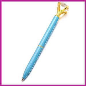 Hippe metalen balpen diamant blauw