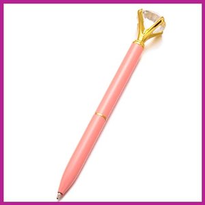 Hippe metalen balpen diamant peach roze