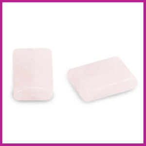Edelsteen kraal rechthoek Rose Quartz