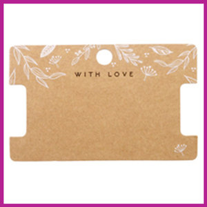 Sieraden kaartje &#039;with love&#039; Floral Brown