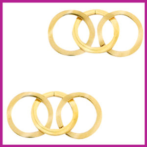 RVS stainless steel tussenstuk triple circle goud