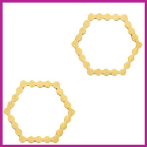 RVS stainless steel bedel / tussenstuk hexagon goud