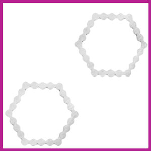 RVS stainless steel bedel / tussenstuk hexagon zilver