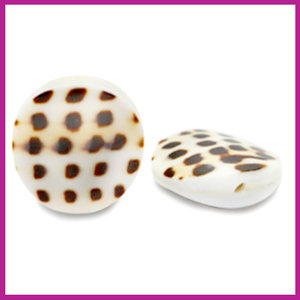 Schelp kraal 20mm White brown