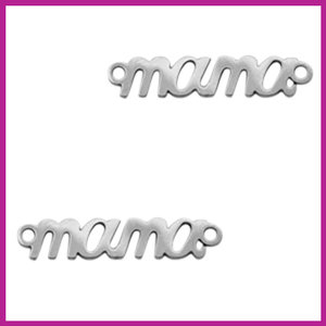 RVS stainless steel tussenstuk &quot;MAMA&quot; zilver