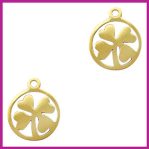 RVS stainless steel bedel klaver rond goud