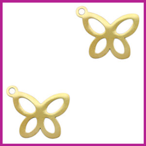 RVS stainless steel bedel vlinder goud