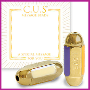 C.U.S sieraden message bead rvs &quot;love&quot; orange goud