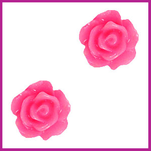 Roosje kraal 10mm magenta pink