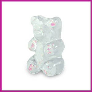 Resin kraal gummy bear glitter transparant
