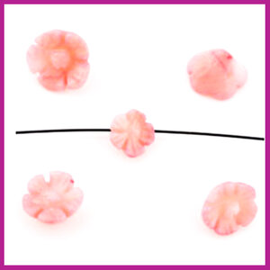 Koraal kraal bloemetje vintage rose