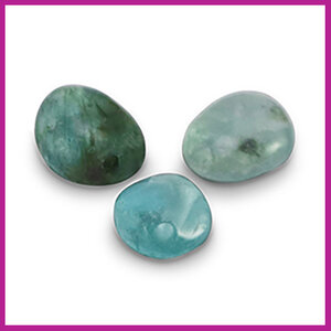 Natuursteen kraal brok fluorapatiet blue