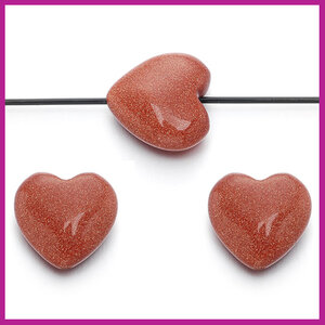 Goudsteen bruin plat hartje 16mm