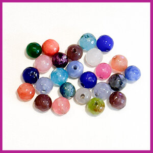 Glasmix Jade natuursteen kralen &Oslash;6mm