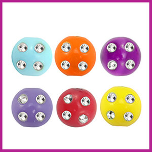 Kunststof kralenmix met strass &Oslash;9,5mm