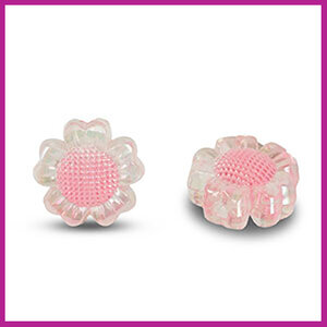 Acryl kralen bloem transparant licht roze