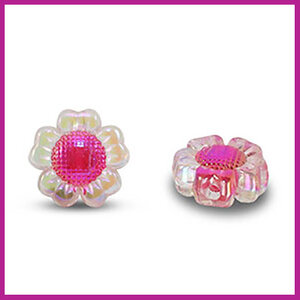 Acryl kralen bloem transparant roze