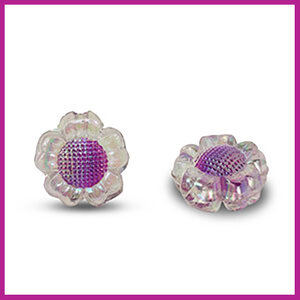 Acryl kralen bloem transparant paars