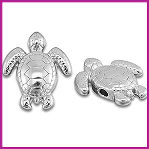 RVS stainless steel kraal schildpad zilver