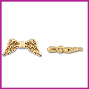 RVS stainless steel kraal angel wings goud