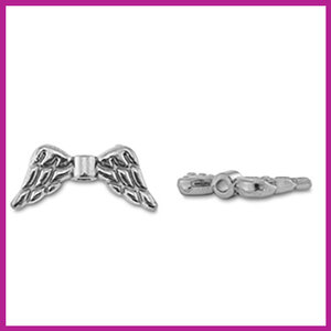 RVS stainless steel kraal angel wings zilver